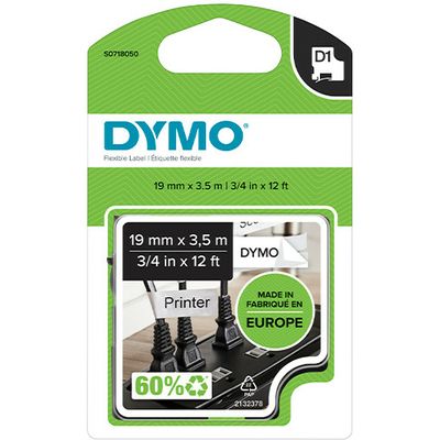 Dymo 16958 (S0718050) Tape Zwart op wit (19 mm)