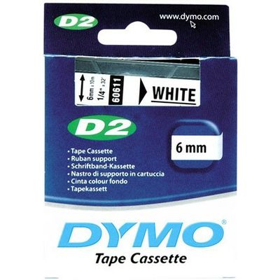 Dymo 60611 (S0721030) Tape Zwart op wit (6 mm)