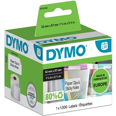 Dymo 11354 (S0722540) - (57 mm x 32 mm) - Noir sur blanc - Étiquette