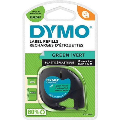 Dymo 91204 (S0721640) Tape Zwart op groen (12 mm)