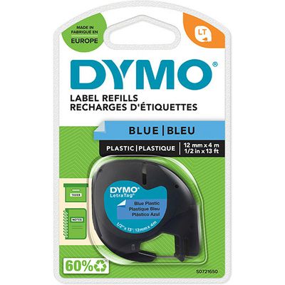 Dymo 91205 (S0721650) Tape Zwart op blauw (12 mm)