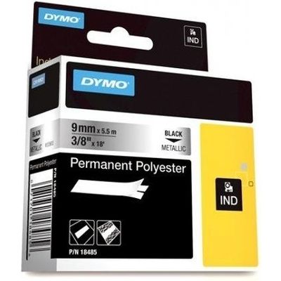Dymo 18485 (S0718170) Tape Zwart op metallic (9 mm)