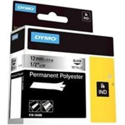 Dymo 18486 (S0718180) Tape Zwart op metallic (12 mm)