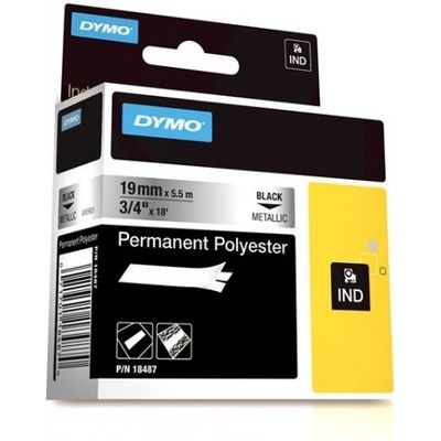 Dymo 18487 (S0718200) Tape Zwart op metallic (19 mm)
