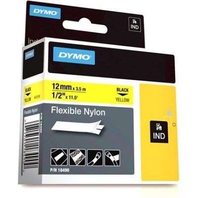 Dymo 18490 (S0718080) Tape Zwart op geel (12 mm)