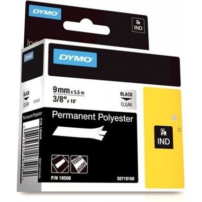 Dymo 18508 (S0718160) Tape Zwart op transparant (9 mm)