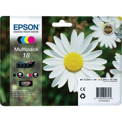 Epson 18 (C13T18064010) - 4 couleurs - Cartouche d'encre - Multipack
