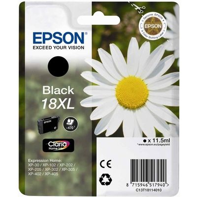 Epson 18XL (C13T18114012) - Noir - Cartouche d'encre - Grande capacité