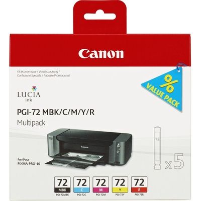 Canon PGI-72MBK/C/M/Y/R Inktcartridge 5-kleuren Multipack