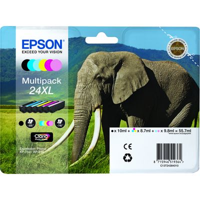 Epson 24XL (C13T24384012) Inktcartridge 6-kleuren Multipack Hoge capaciteit