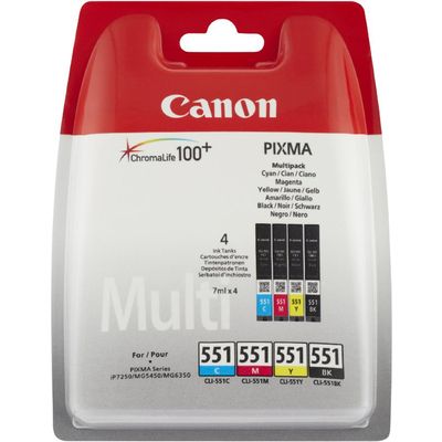 Canon CLI-551 C/M/Y/BK - 4 couleurs - Cartouche d'encre - Multipack