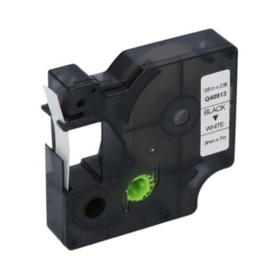 Ruban compatible Dymo 40913 (S0720680) - (9 mm) - Noir sur blanc