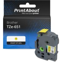 Huismerk Brother TZe-651 Tape Zwart op geel (24 mm)