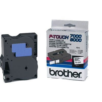 Brother TX-241 - (18 mm) - Noir sur blanc - Ruban