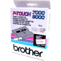 Brother TX-132 - (12 mm) - Rouge sur transparent - Ruban