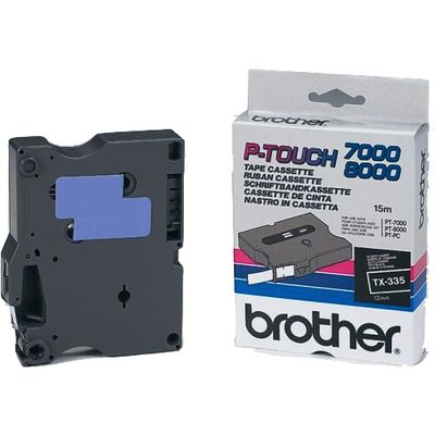 Brother TX-335 - (12 mm) - Noir sur blanc - Ruban