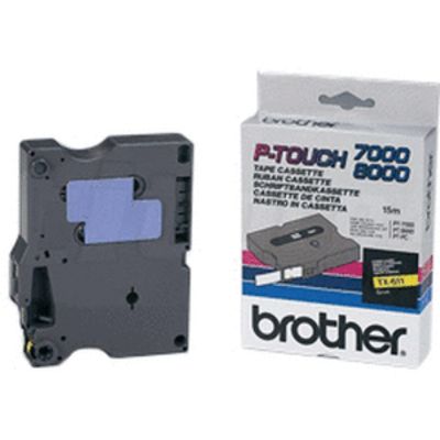 Brother TX-611 Tape Zwart op geel (6 mm)