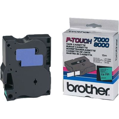 Brother TX-751 - (24 mm x 24 mm) - Noir sur vert - Ruban