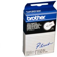 Brother TC-201 - (12 mm) - Noir sur blanc - Ruban
