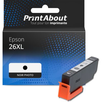Cartouche compatible Epson 26XL (C13T26314012) - Noir photo - Grande capacité