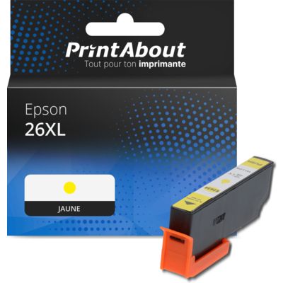 Cartouche compatible Epson 26XL (C13T26344012) - Jaune - Grande capacité