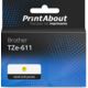 Ruban compatible Brother TZe-611 - (6 mm) - Noir sur jaune