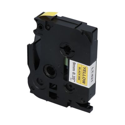 Ruban compatible Brother TZe-621 - (9 mm) - Noir sur jaune