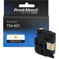 Huismerk Brother TZe-621 Tape Zwart op geel (9 mm)