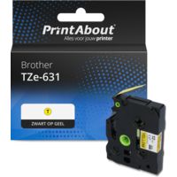 Huismerk Brother TZe-631 Tape Zwart op geel (12 mm)