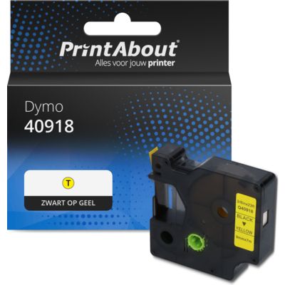 Huismerk Dymo 40918 (S0720730) Tape Zwart op geel (9 mm)