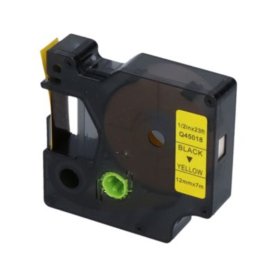 Ruban compatible Dymo 45018 (S0720580) - (12 mm) - Noir sur jaune