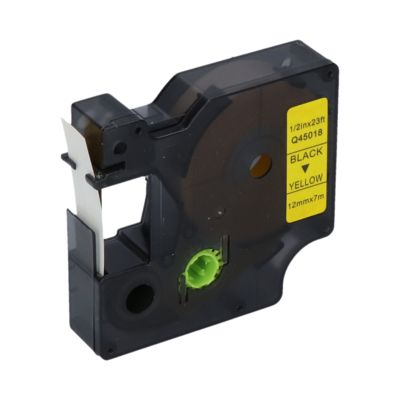 Ruban compatible Dymo 45018 (S0720580) - (12 mm) - Noir sur jaune