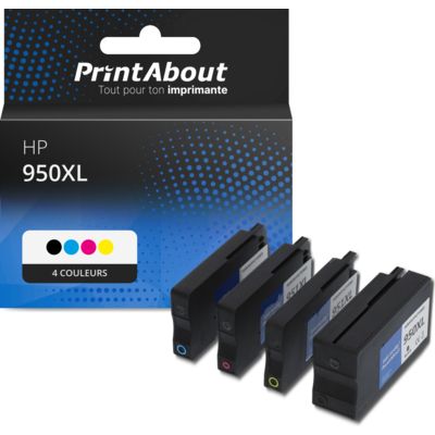 Cartouche compatible HP 950/951XL (C2P43AE) - 4 couleurs - Grande capacité - Multipack