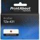Ruban compatible Brother TZe-431 - (12 mm) - Noir sur rouge