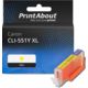 Huismerk Canon CLI-551Y XL Inktcartridge Geel Hoge capaciteit