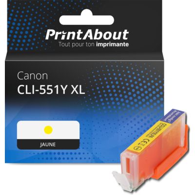 Cartouche compatible Canon CLI-551Y XL - Jaune - Grande capacité