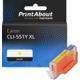 Cartouche compatible Canon CLI-551Y XL - Jaune - Grande capacité