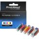Huismerk Canon PGI-550PGBK / CLI-551BK XL Inktcartridge 5-kleuren Multipack Hoge capaciteit