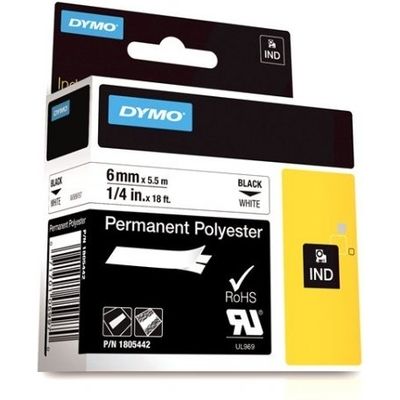 Dymo 1805442 - (6 mm) - Noir sur blanc - Ruban