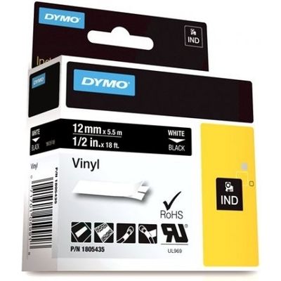 Dymo 1805435 Tape Wit op zwart (12 mm)