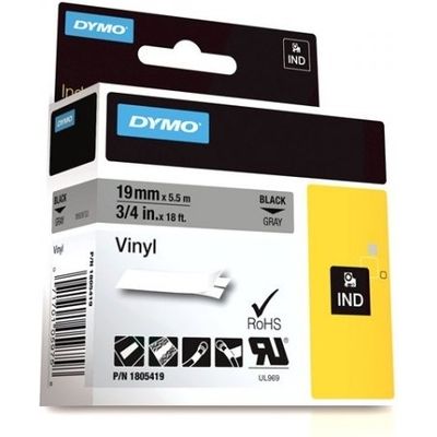 Dymo 1805419 Tape Zwart op grijs (19 mm)