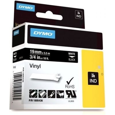 Dymo 1805436 Tape Wit op zwart (19 mm)