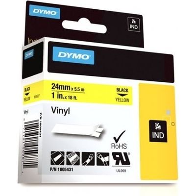 Dymo 1805431 Tape Zwart op geel (24 mm)