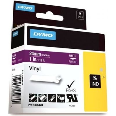 Dymo 1805428 Tape Zwart op paars (24 mm)