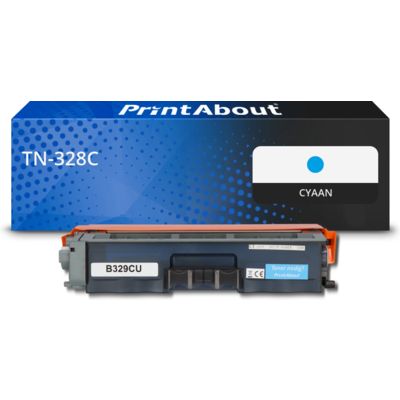 PrintAbout Huismerk vervangt Brother TN-328C Toner Cyaan Extra hoge capaciteit