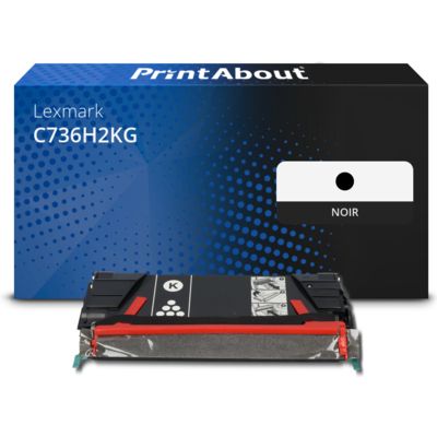 Toner compatible Lexmark C736H2KG - Noir - Grande capacité
