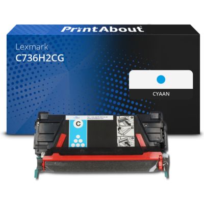 Huismerk Lexmark C736H2CG Toner Cyaan Hoge capaciteit