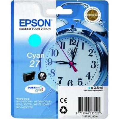 Epson 27 (C13T27024012) Inktcartridge Cyaan
