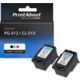 Huismerk Canon PG-512 / CL-513 Inktcartridge Zwart + 3 kleuren Multipack Hoge capaciteit