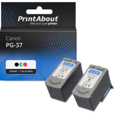 Huismerk Canon PG-37 / CL-38 Inktcartridge Zwart + 3 kleuren Multipack